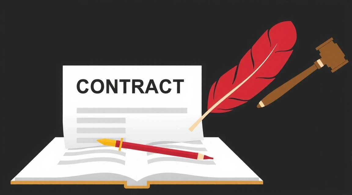 Ilustracja umowy i zasad - symbol sprawiedliwości i porozumienia